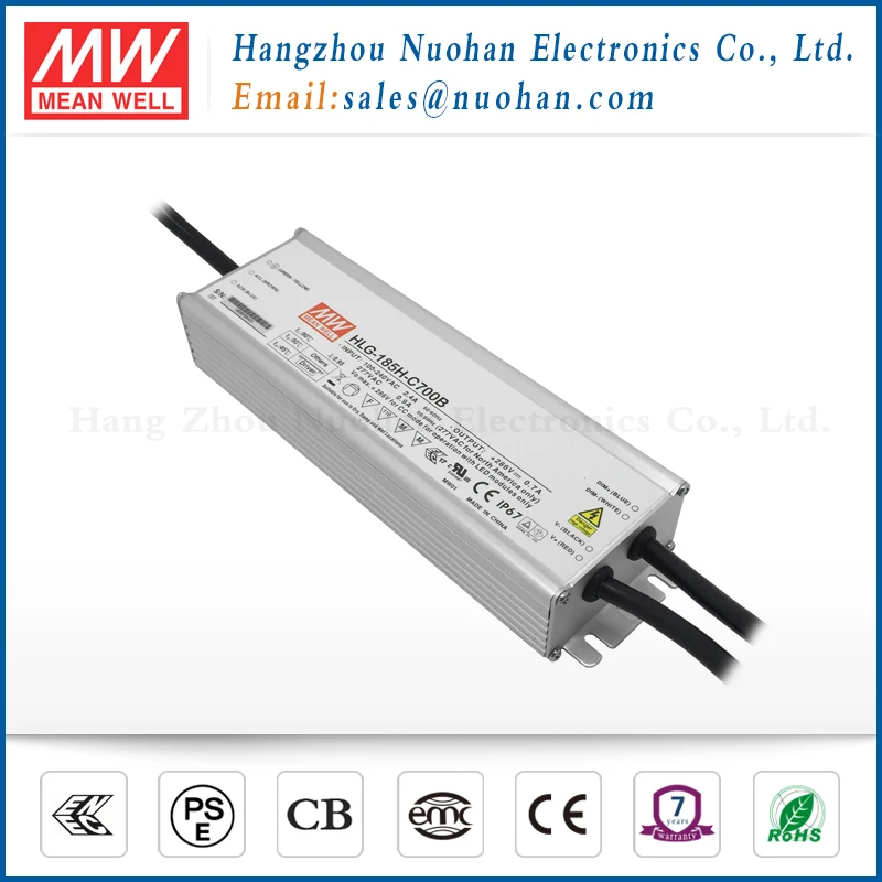 Mean well HLG-185H-C700B 700mA 185w led driver
