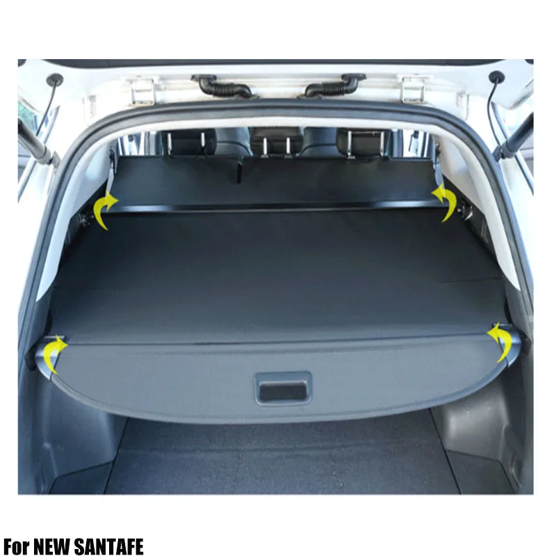 
Black Trunk Shade Rear Security Cargo Cover for NEW SANTAFE 