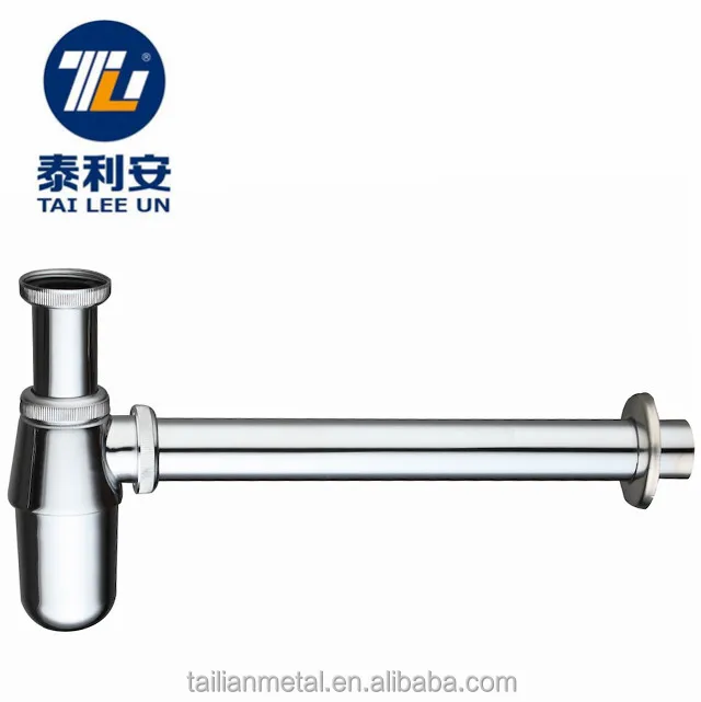 
2018 Round pop up basin waste drain Mixer p trap waste pipe into wall drainage tube drain bottle traps siphon for sink 