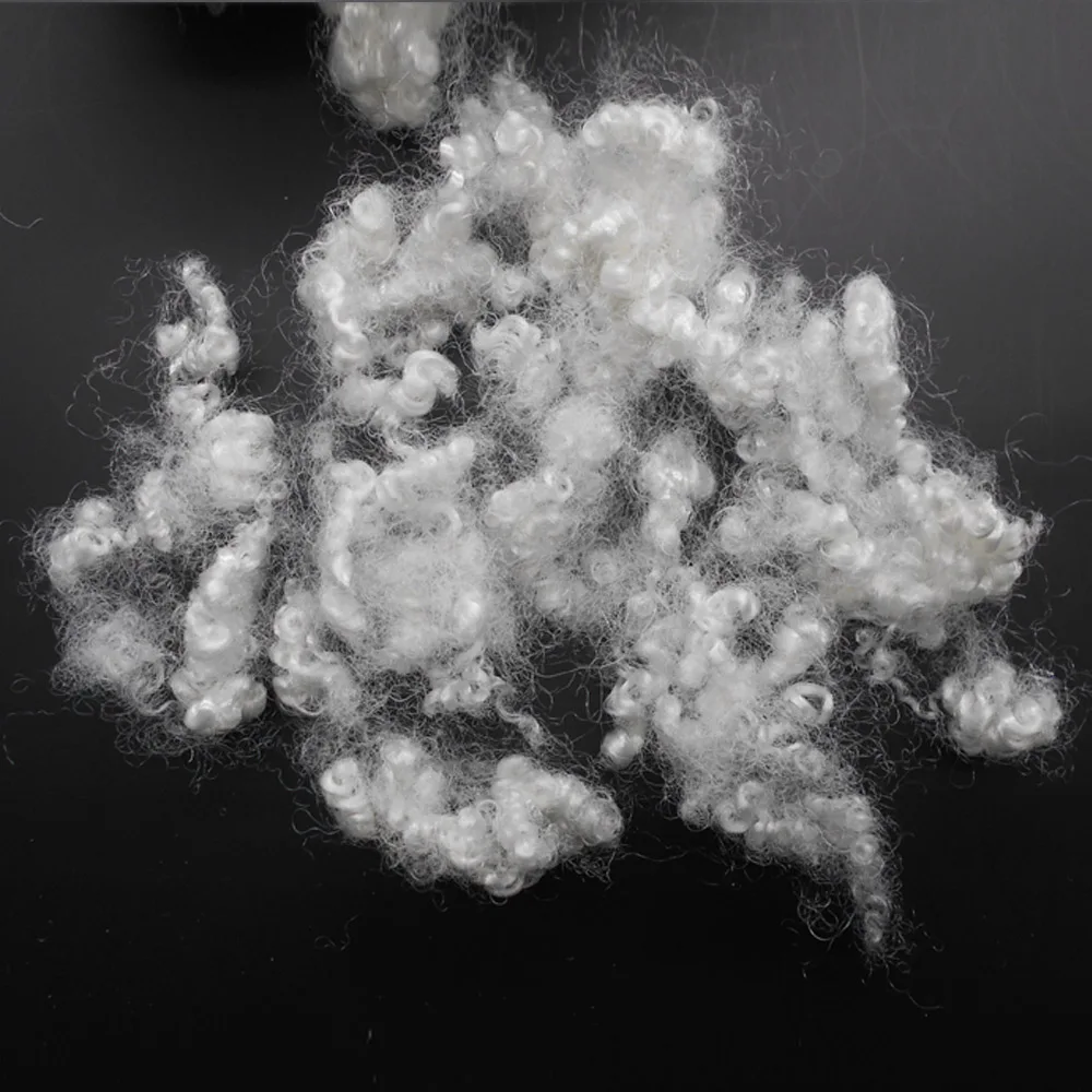 
GRS standard and BS5852 certificate wholesale 15D/64mm recycled flame retardant polyester fiber for padding wadding 