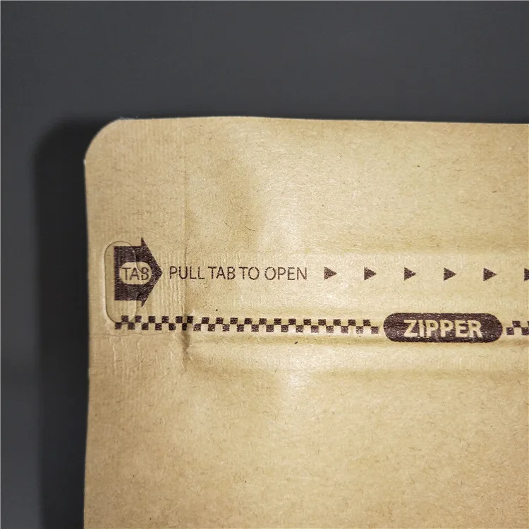 Eco Friendly 250g,500g,1kg 8 Sides Sealed Flat Bottom Zipper Coffee Resealable Kraft Paper Bag with Valve