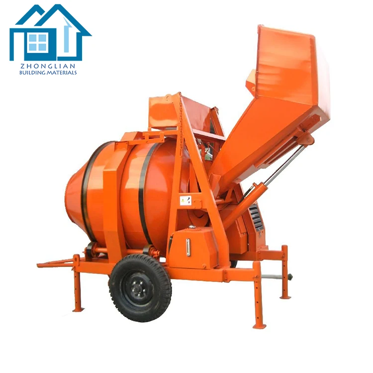 Construction machinery diesel self loading 1 yard mini small portable 350 liter concrete mixer