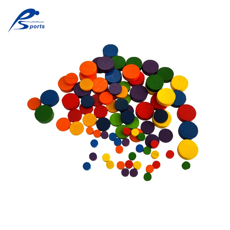 
Montessori toy wood construction board colorful wooden round block 