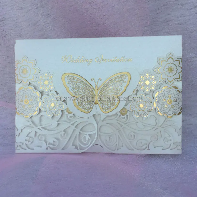 Mint color hot stamping and laser cutting cards wedding