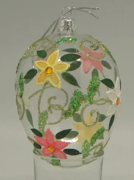 Hand-painted hanging Easter decoration glass eggs