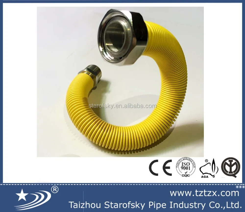 
Good quality!ISO CE half inch extensible plumbing stainless steel flexible gas and water hoses with PE/PVC coated 