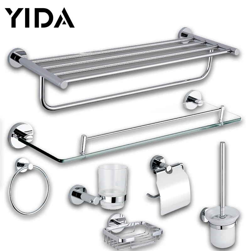 bathroom accessory set stainless steel paper holder towel shelf