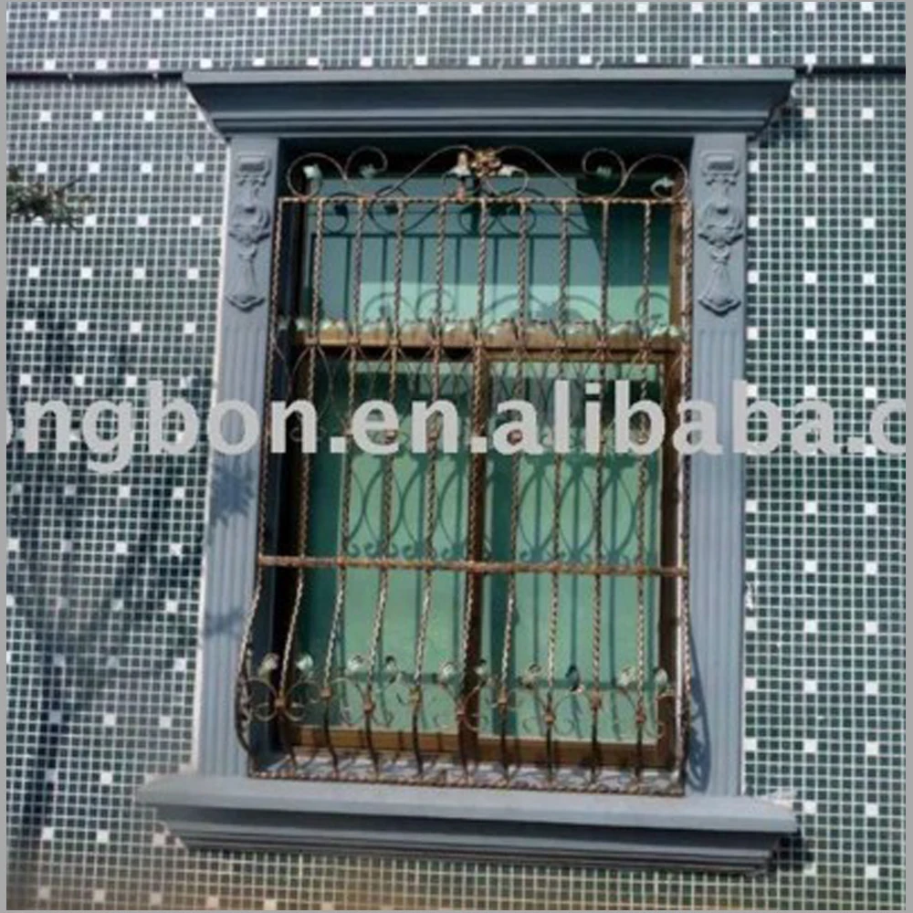 Top-selling handmade forged modern iron window railing grill