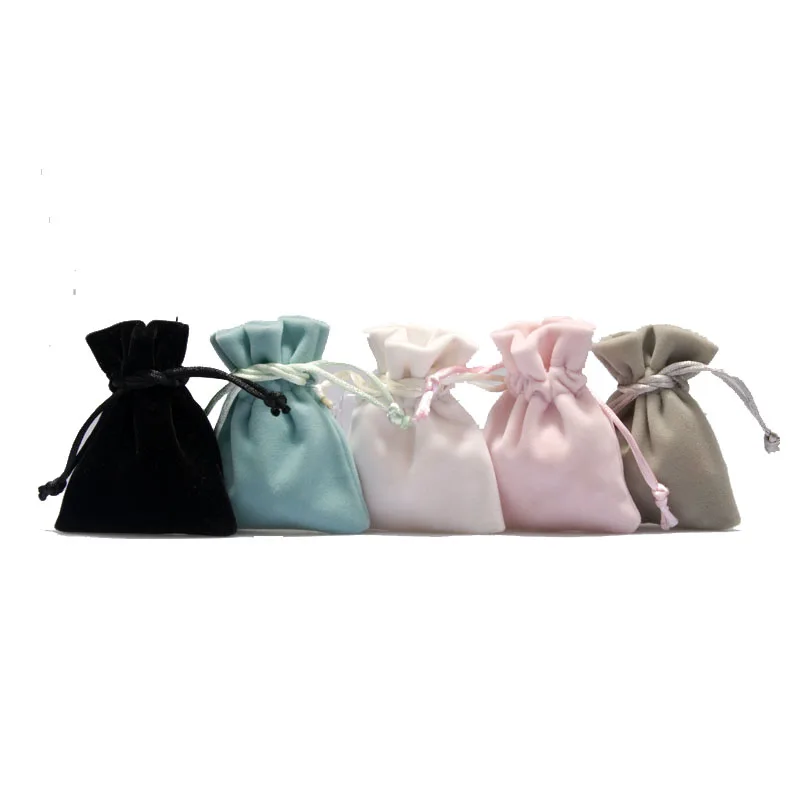 
wholesale custom small drawstring velvet jewelry pouch 