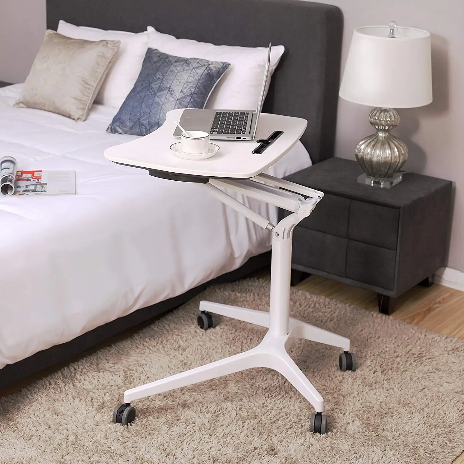 
Single Column Gas Lifting Adjustable Height Table Laptop Computer. 