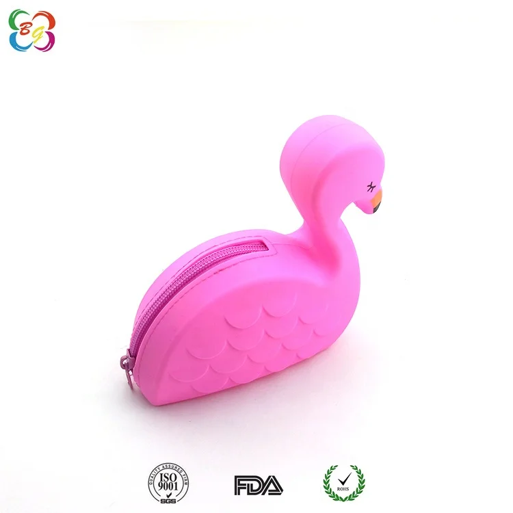 Cute Pink Flamingo Pouch Bag Kids Coin Wallet Purse
