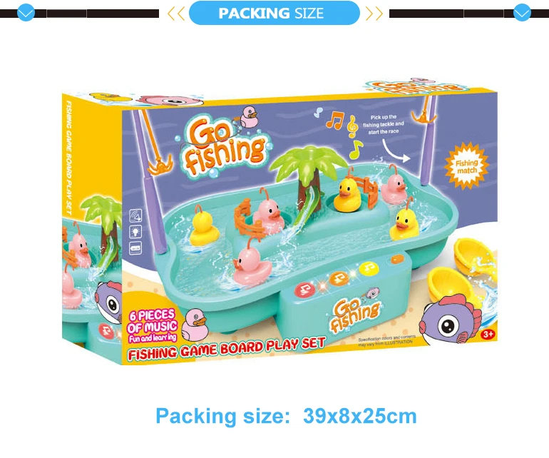 Funny musical rotate play water game fish set kids fishing rod toy