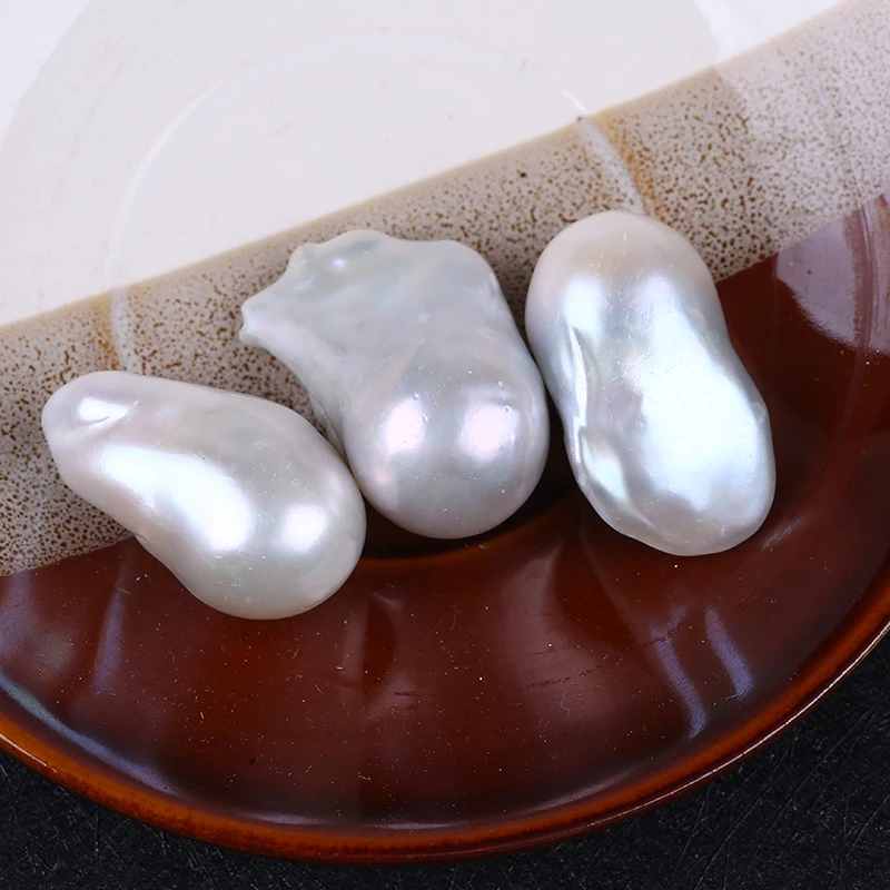 20*30mm Big White Color Baroque Shape Freshwater Pearl Loose Beads