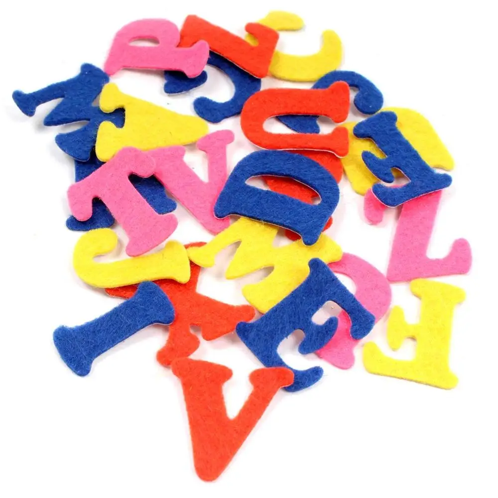 Adhesive diy craft educational toy montessori kids english chart wholesale die cut stickers felt alphabet letter