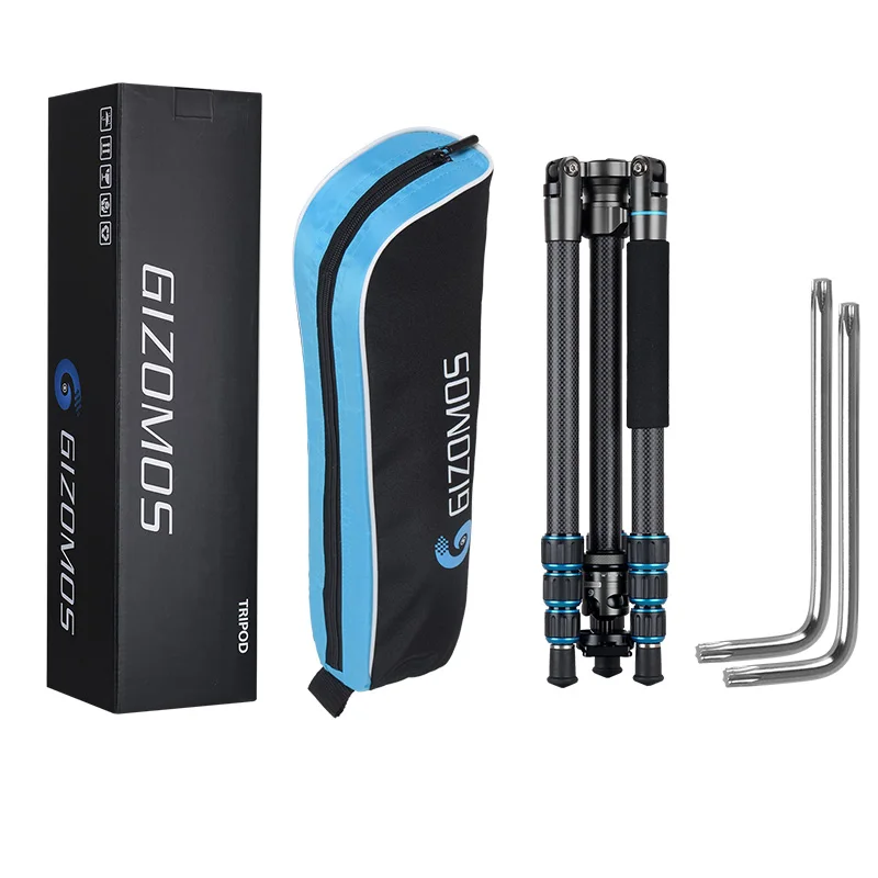 XILETU  Hot GIZOMOS GA-26C4 Professional Lightweight  carbon fiber tripod for camera