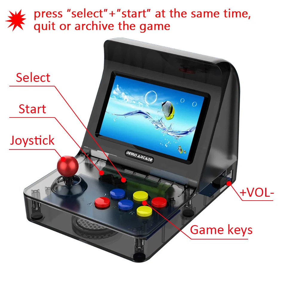 Portable Retro Mini Handheld Game Console 4.3 Inch 64bit 3000 Video Games classical Family Game Console Gift RETRO ARCADE