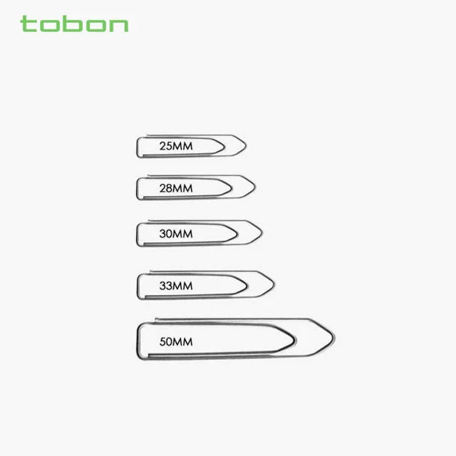 Nickel plated metal paperclips 33mm