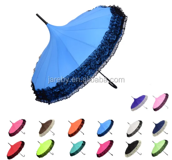 women wholesale pagoda parasol lace umbrella for wedding