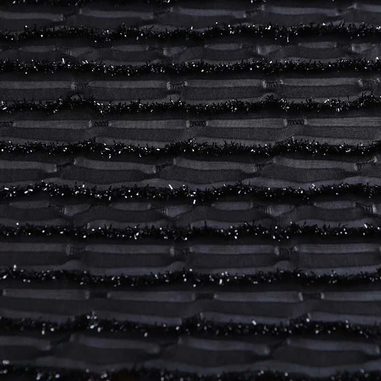 Popular cheap black jacquard 100 percent 600d polyester fabric for party dress