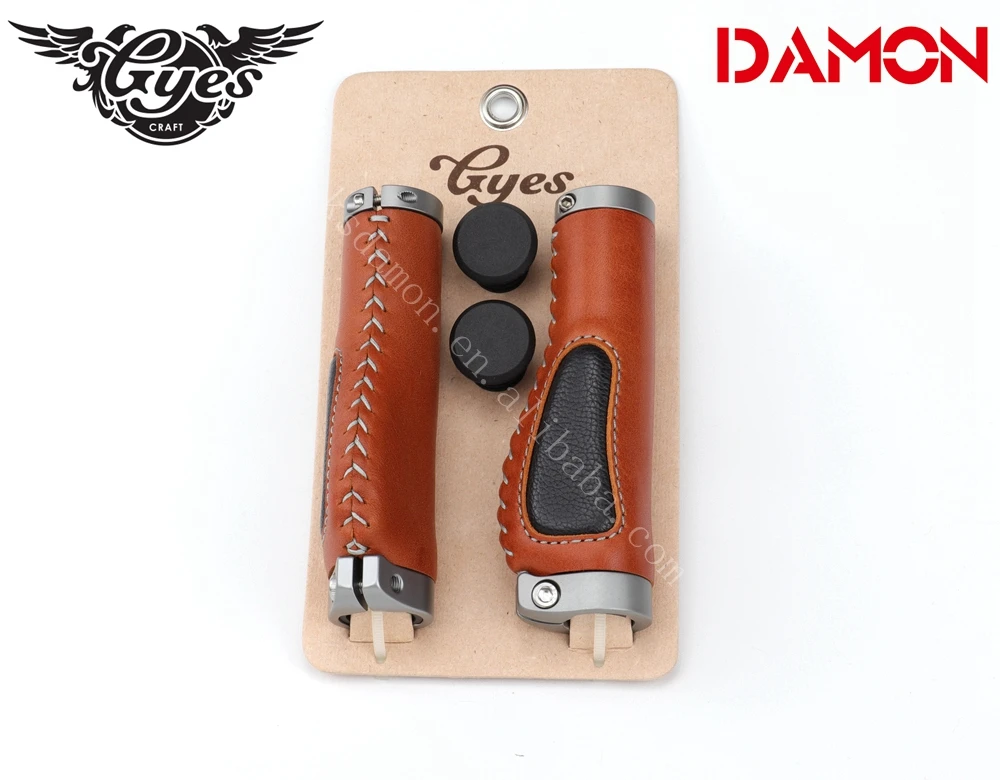 High Quality Gyes G-726U Cow Leather Retro Bicycle Handlebar Grips