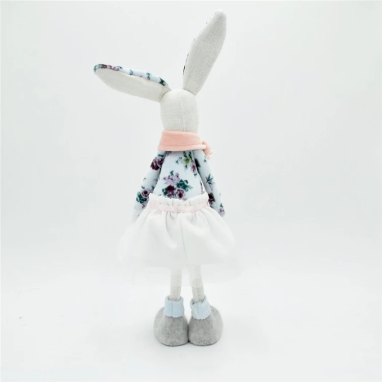Предмет украшение кролик Декор пасхальные поделки идеи ткань 2021 новый кролик украшение для дома с цветочными продуктами синий дизайн на заказ