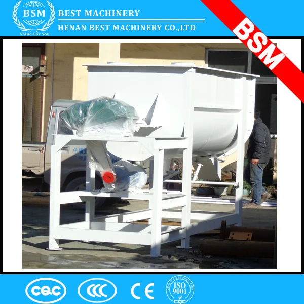 BSM brand industrial horizontal animal ribbon blender dry poultry cattle feed mixer, powder mixer, blender mixer