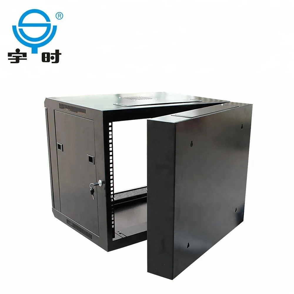 19 inch double section 6u 600x600mm wall mount network rack enclosure with rear door open