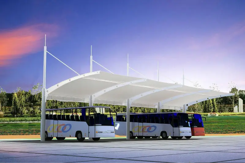 Tensile Fabric Structures Caoport Canopy For Car Parking