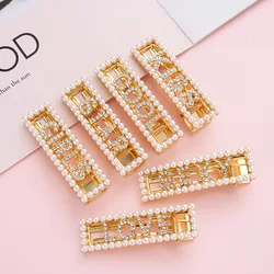 ZM1-8 Trade assurance INS same style Cute openwork Pearl hairpin adult side card elegant top clip word clip bangs wholesale