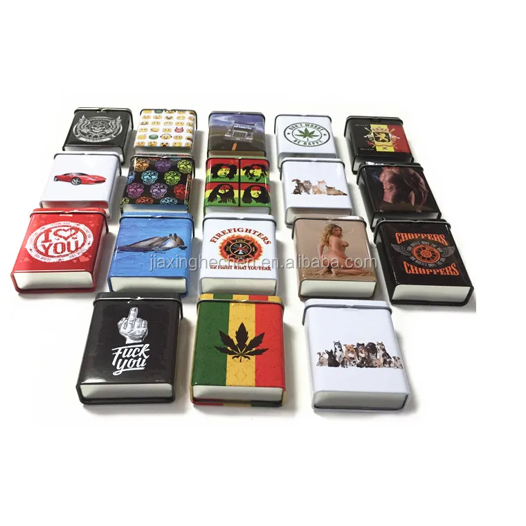 Metal tin case for cigarette tobacco storage packing tin box