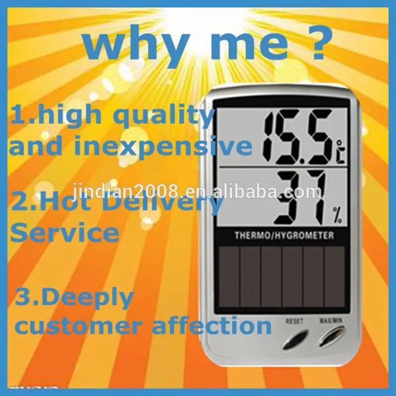 Небольшой солнечной энергии цифровой термометр JW-200 гигрометр
