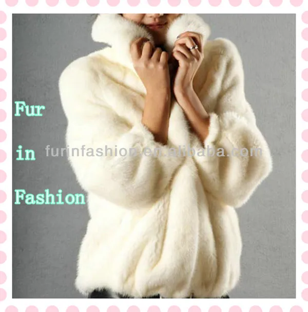 
Wholesale Sexy Women Short Winter Wear White Mink Fur Coat With Good Prices 