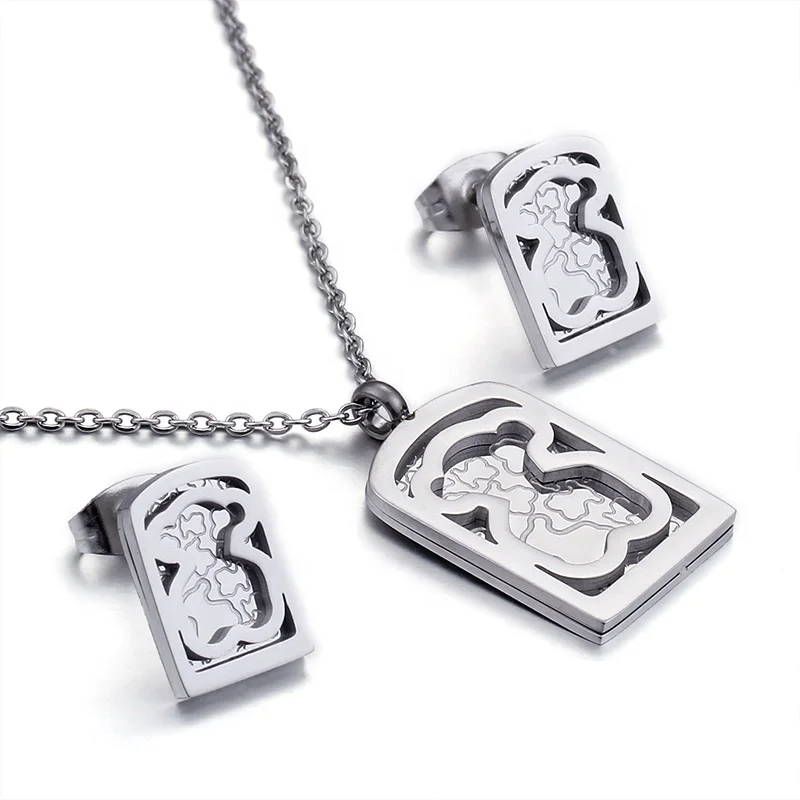 
Online Hot Sale Bear Shaped Stainless Steel Ladies Gold Jewellery Set With Price 