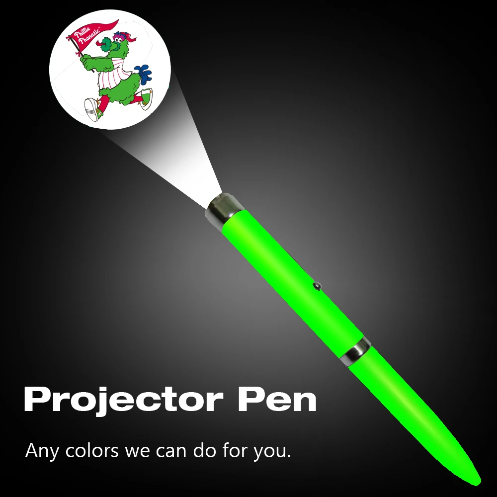 Рекламный логотип на заказ, пластиковая шариковая ручка, светодиодная светящаяся RGB мигающая ручка, фонарик, шариковая ручка, проекция изображения, точечная ручка