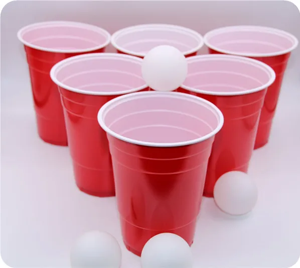 
Disposable Plastic Red Beer Pong Cup for Party 