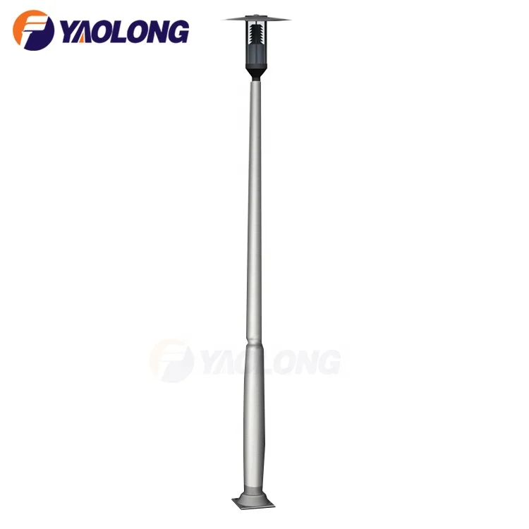 Yaolong 4M 6M 8M 12M Cast Die-casting Outdoor Bespoke Lamp Pole Galvanized Steel Road Street Lamp Pole