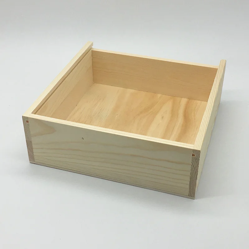 Обычная сосновая деревянная фотокоробка, индивидуальная Подарочная коробка, деревянная коробка с раздвижной крышкой