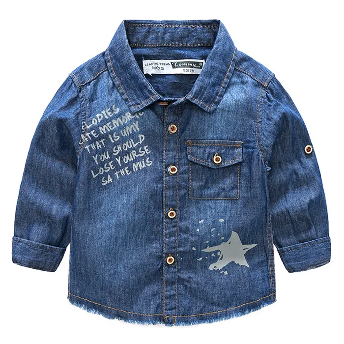 Сайты покупок с корейской Модой для мальчиков джинсовая хлопковая рубашка от производителя Китай