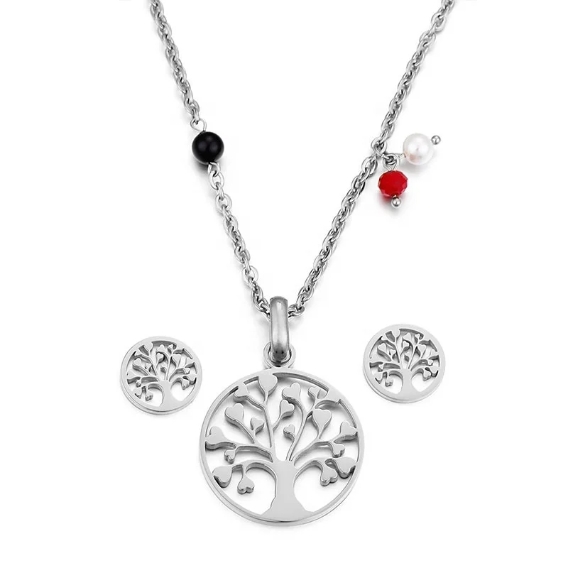 
Most Popular Ladies Fashion Jewelry Set Tree Of Life Necklace And Earring Set In Gold 