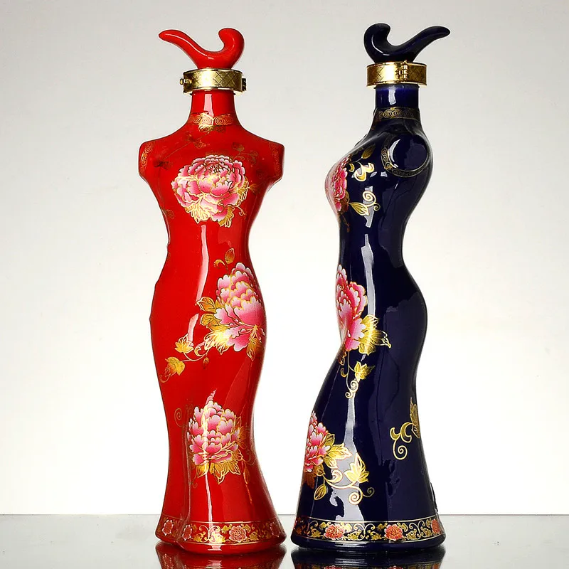 Pretty Woman Body Shaped 500ml Glass Bottle Wine Bottles Champagne Bottle