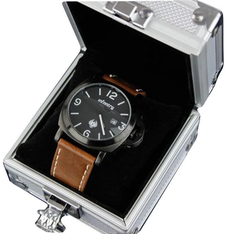 Custom sturdy small aluminum watch packaging display box