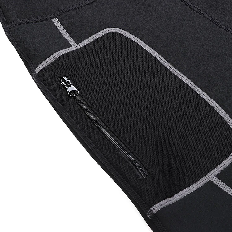 Custom Logo Women High Waist Yoga Neoprene Pants Leggings Fitness Waist Trimmer Control Swear Slimming Pants With Pocket