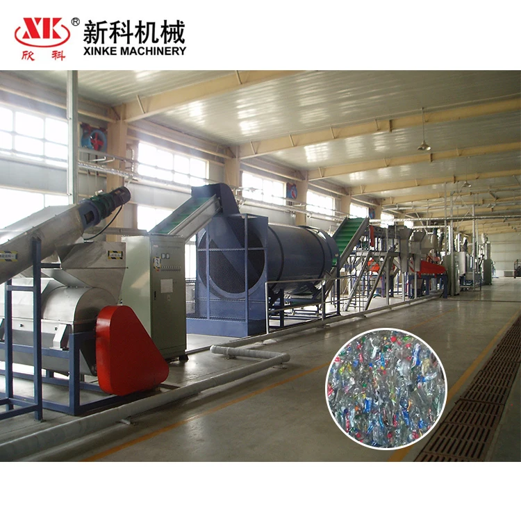 Waste plastic recycling line PET bottle flakes crushing washing production line