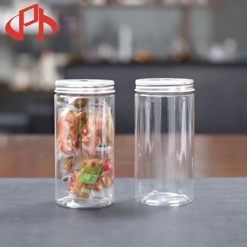 plastic candy jar wide mouth food packaging canister honey cookies storage bottle