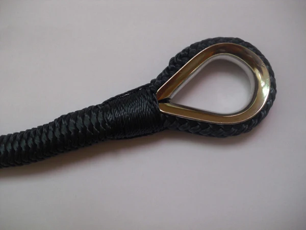 Nylon black/blue double braided rope as anchor rope for mooring boat marine line or other marine supplies