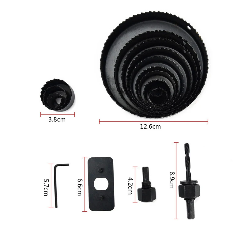 
woodworking hole saw carpentry holes opener lamphole electric drill fittings woodworker bits 11p/16p/8p set of 16pcs 