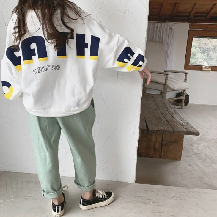 
YY10706G Girls fashionable korean style mint long casual pants 