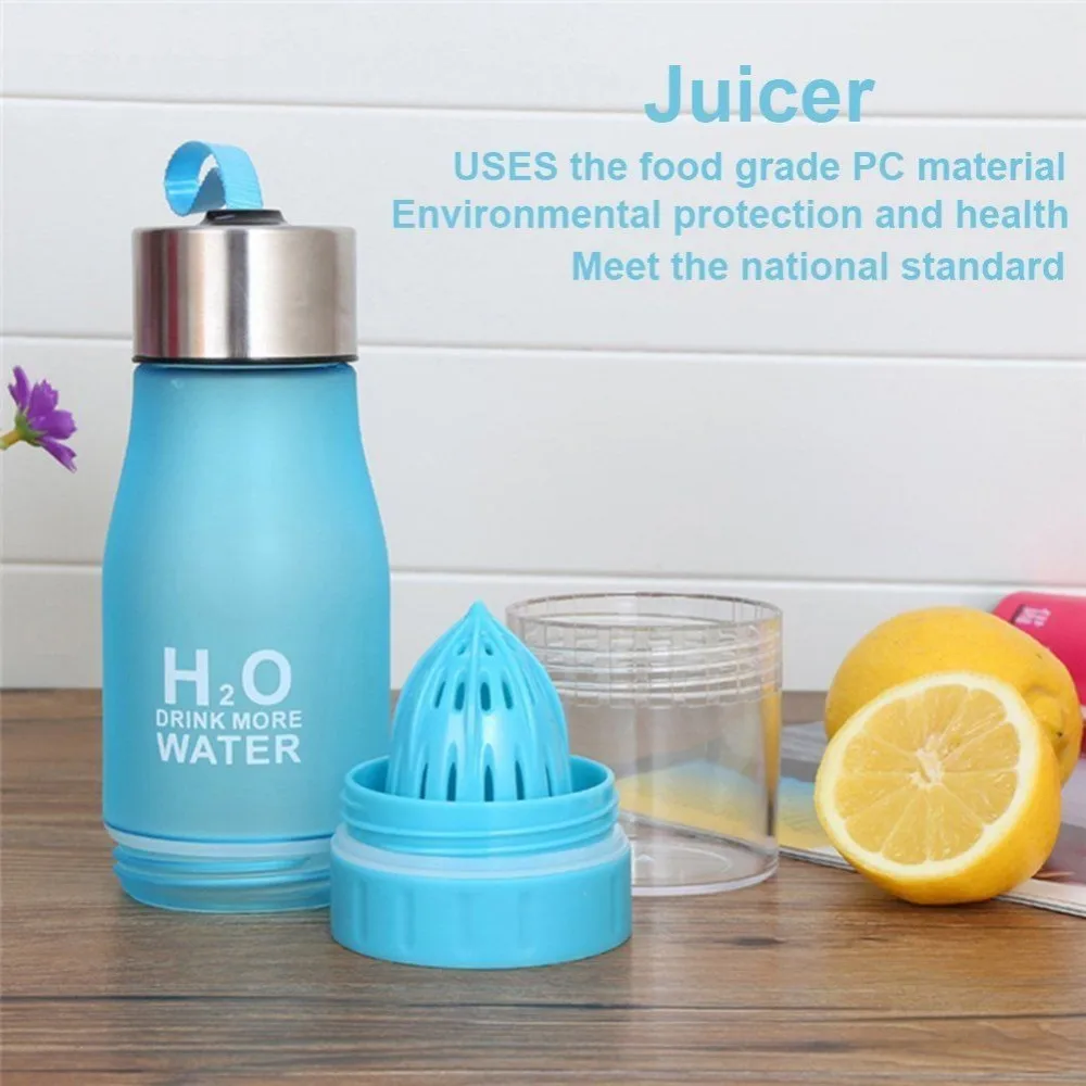 
Free sample fruit Lemon Water Bottle 650ml Multi Color H2o Water Drinking Bottle Infusion Sports Bottle 