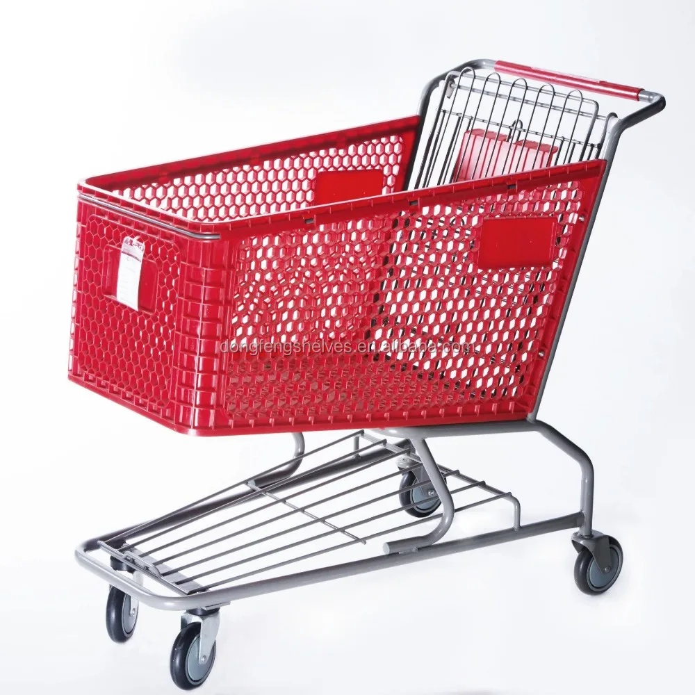 
120L pull standard plastic foldable shopping trolley cart 