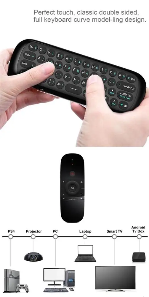 Promotion price Air Fly Mouse W1 wireless Mini Keyboard 2.4g remote control for android tv box